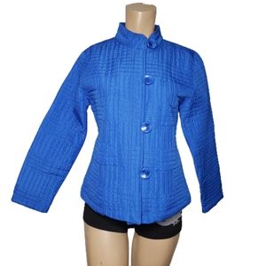ANALOGY Royal Blue Quilted Button Front Ja…